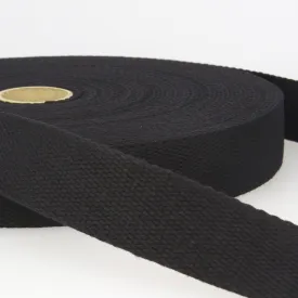 1.5" Stiff Cotton Webbing - Black