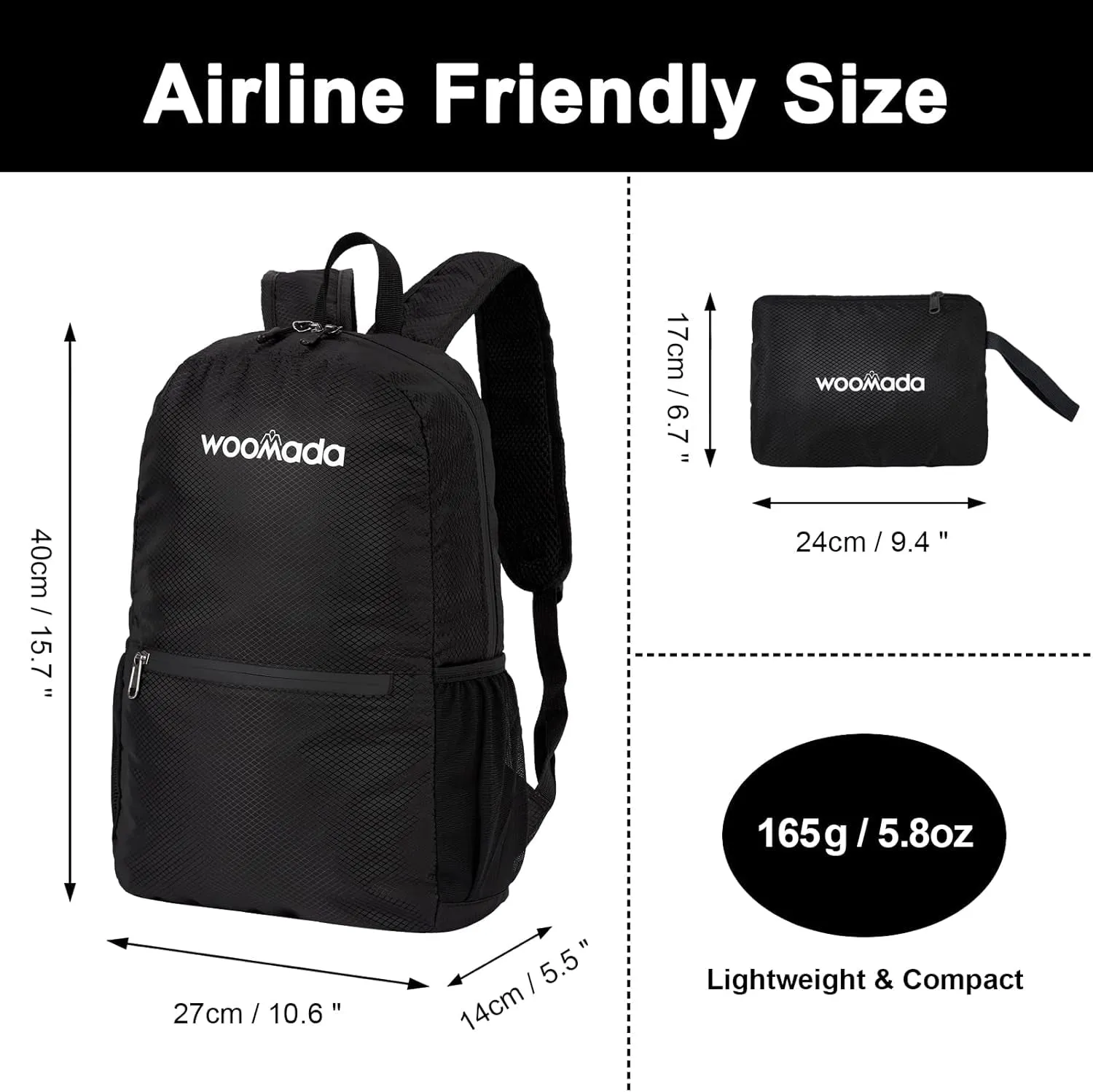 17L Ultra Lightweight Packable Durable Waterproof Travel Hiking Backpack Daypack for Men Women Kids