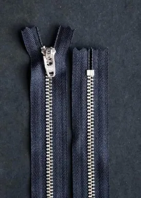 30cm.  YKK Nickel Closed End Zip. Dark Navy