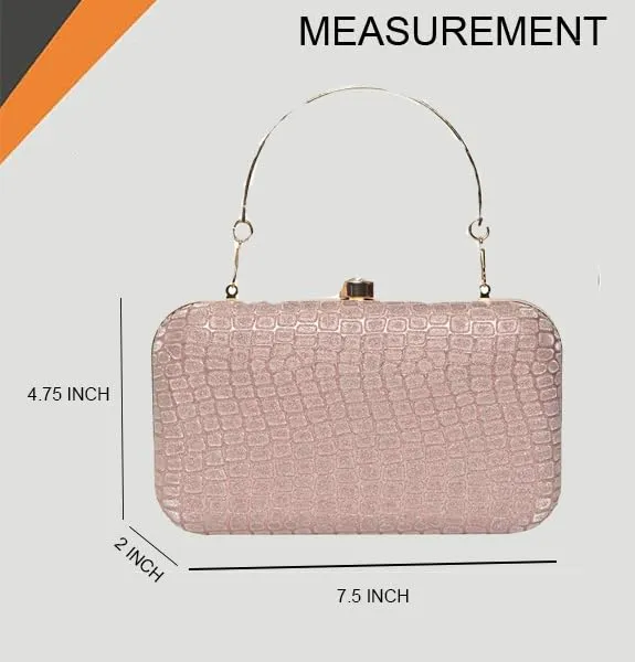 ADISA textured formal party clutch with gold chain for women and girls