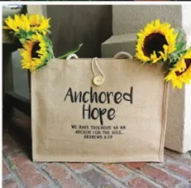 Anchored Hope Jute Tote