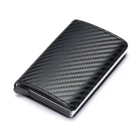 Anti-magnetic automatic eject single aluminum alloy card holder