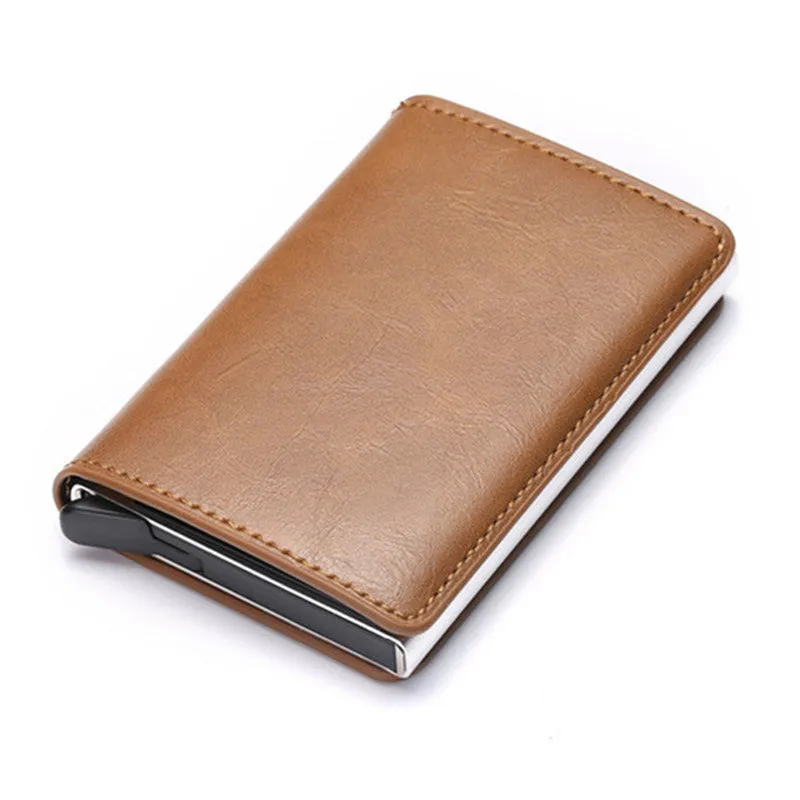 Anti-magnetic automatic eject single aluminum alloy card holder