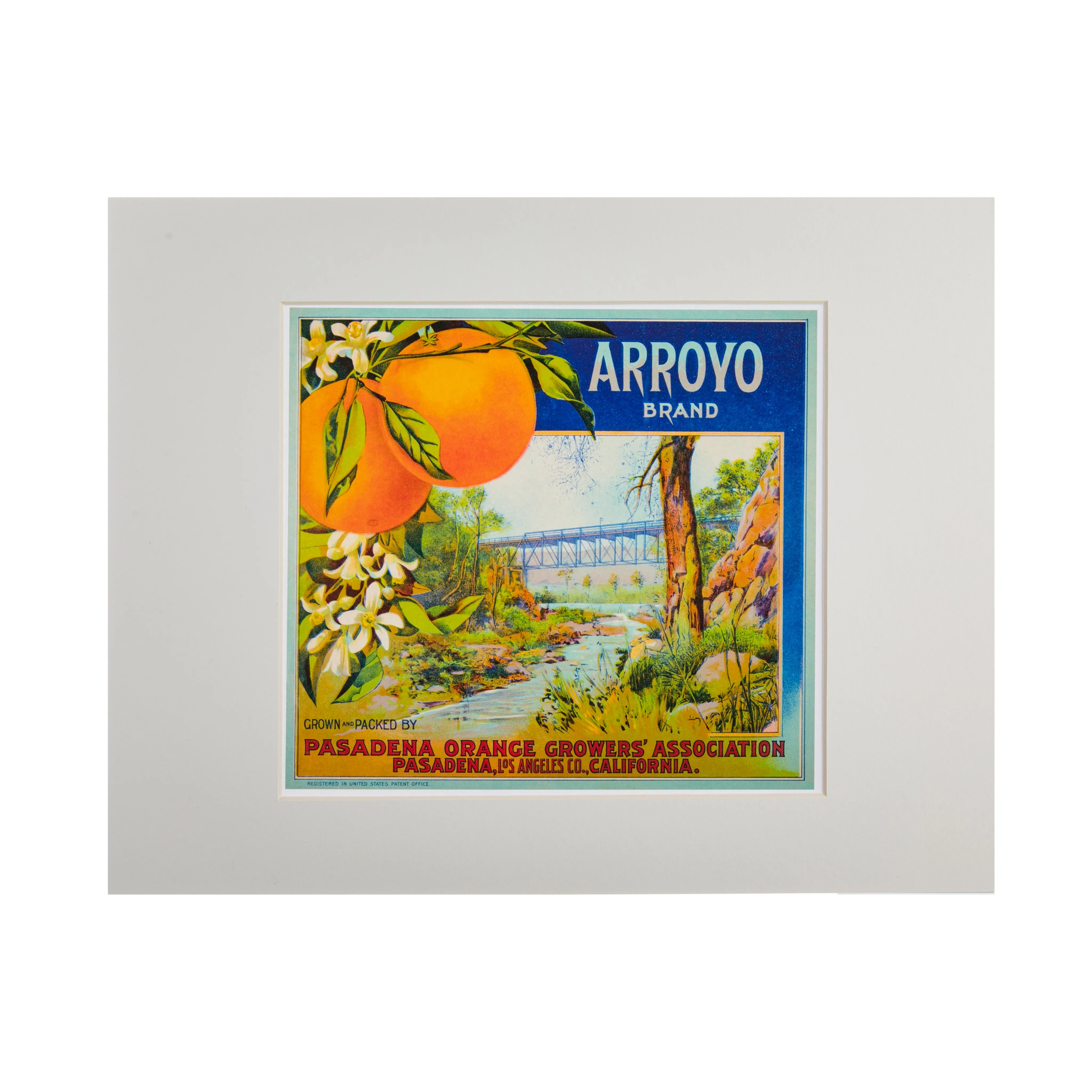 ARROYO BRAND ORANGE CRATE LABEL PRINT