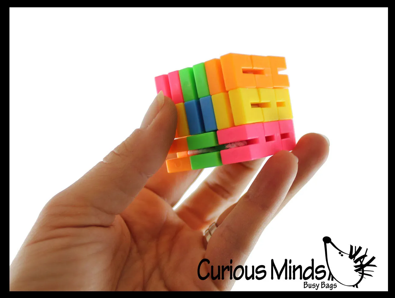 Bendy Colorful Cube Fidget Toy - Fidget with Cubes and Elastic - Turn and Twist