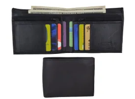 Bifold Mens Leather Dual Zippered Change Pockets Credit Card Holder Wallet 1618