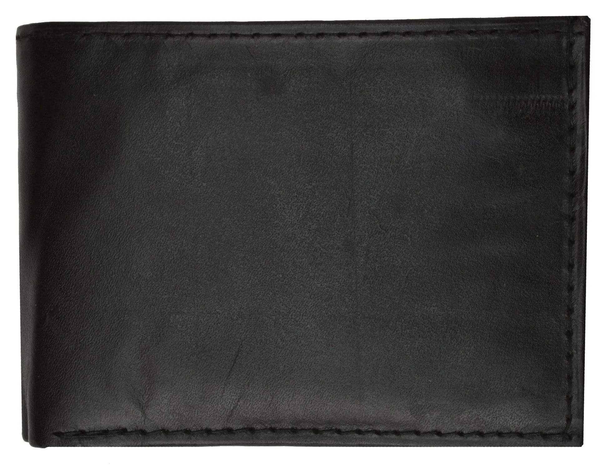 Bifold Mens Leather Dual Zippered Change Pockets Credit Card Holder Wallet 1618