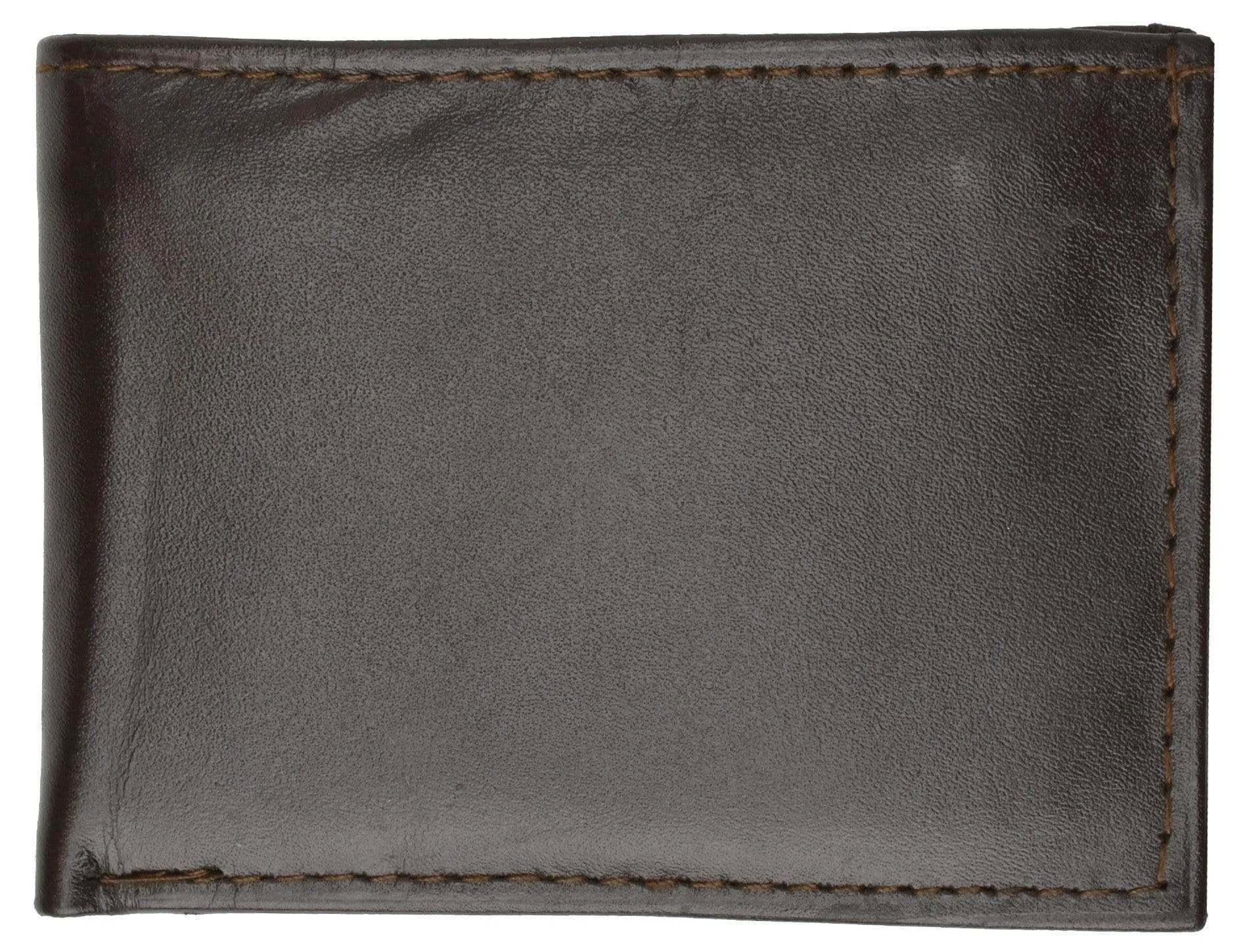 Bifold Mens Leather Dual Zippered Change Pockets Credit Card Holder Wallet 1618