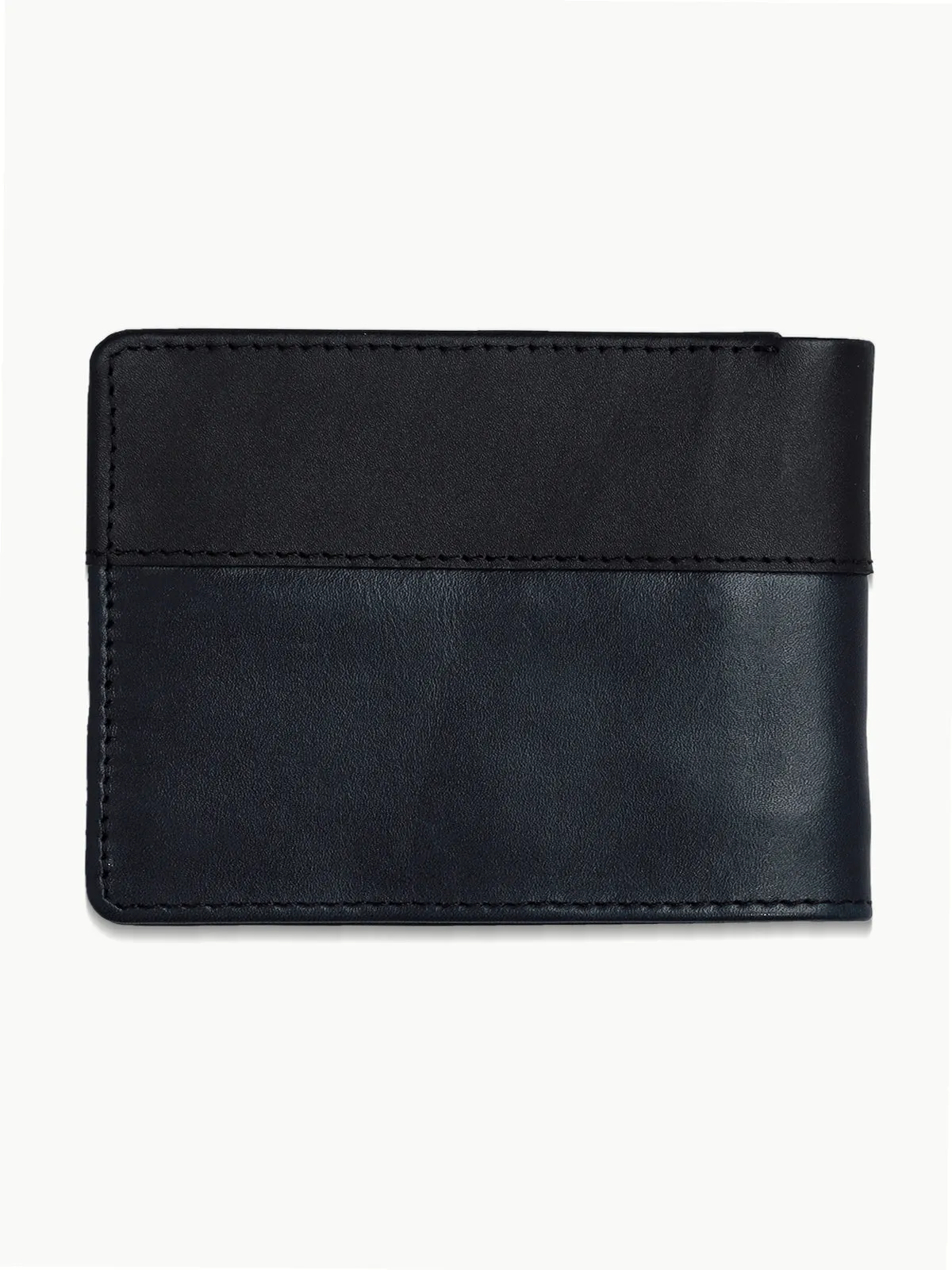 Black & Navy Blue Leather Wallet - FAMW23-009