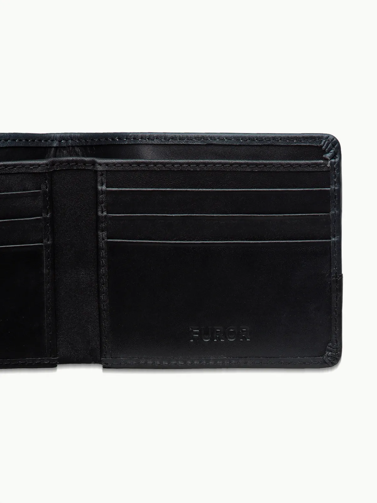Black & Navy Blue Leather Wallet - FAMW23-009