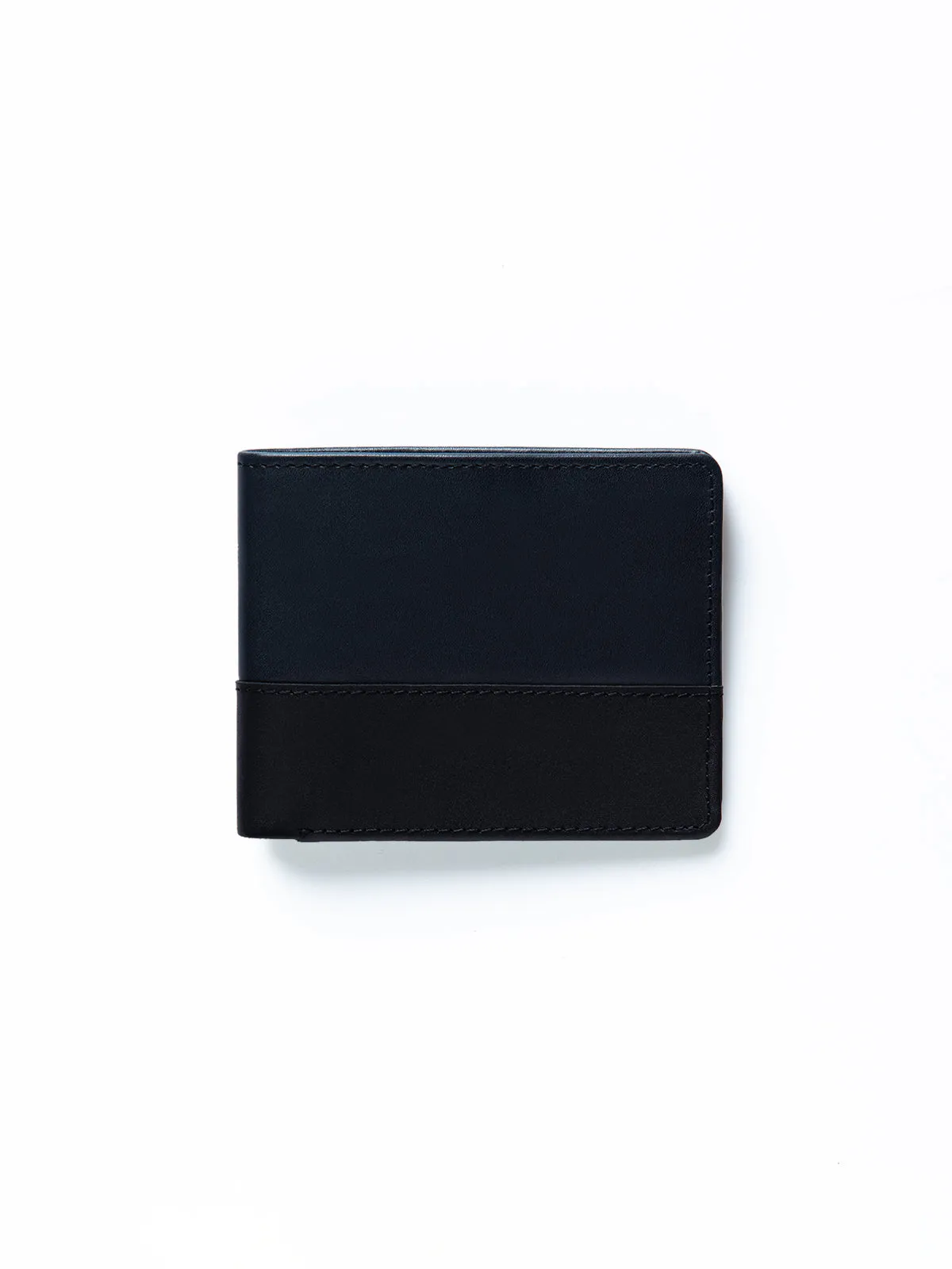 Black & Navy Blue Leather Wallet - FAMW23-009