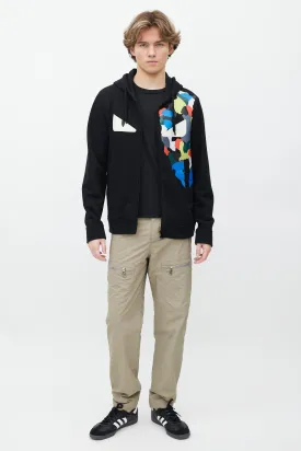 Black Zip Up Monster Hoodie