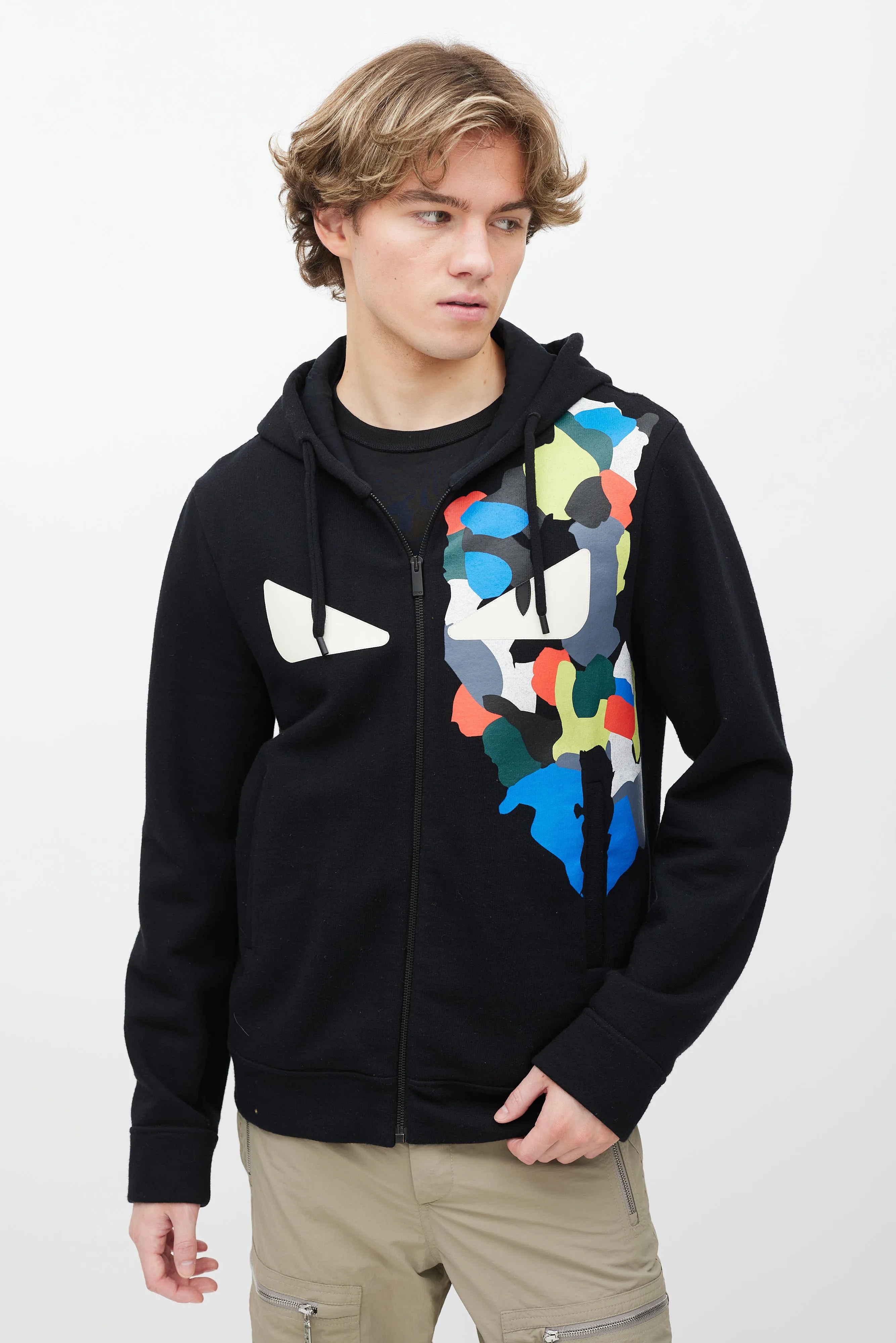 Black Zip Up Monster Hoodie