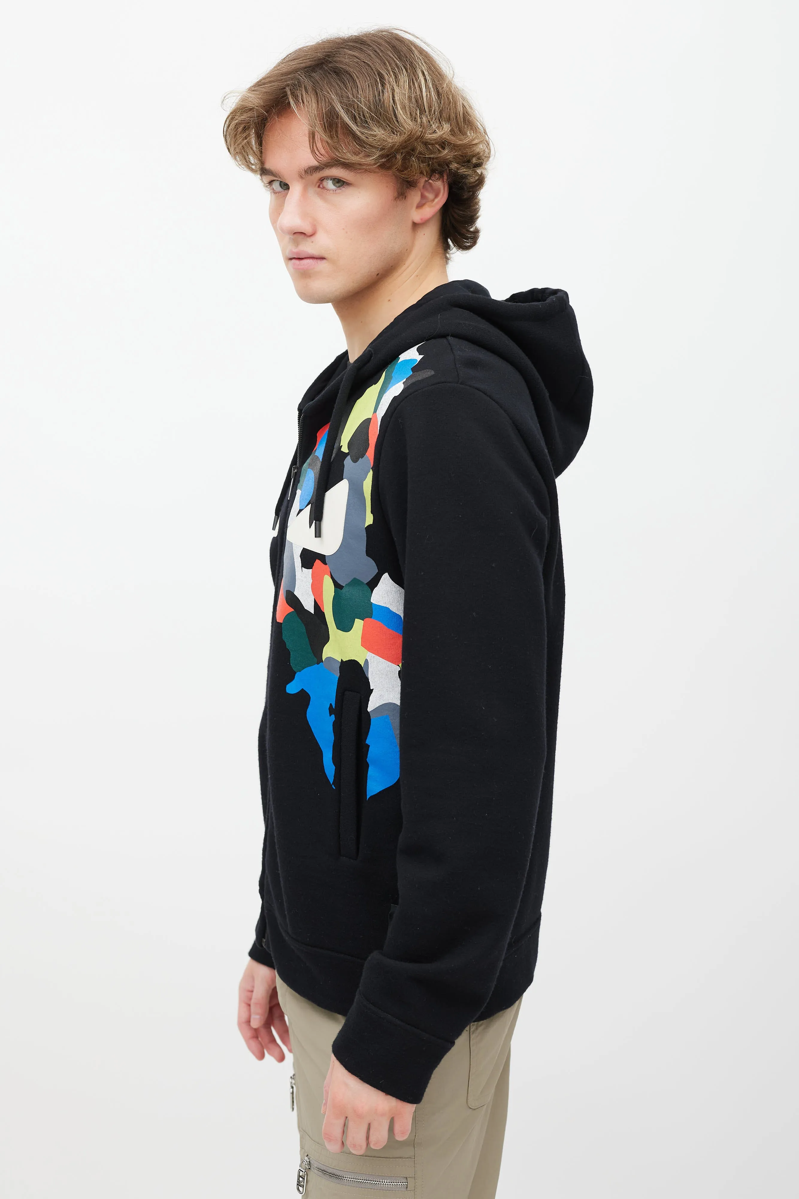 Black Zip Up Monster Hoodie