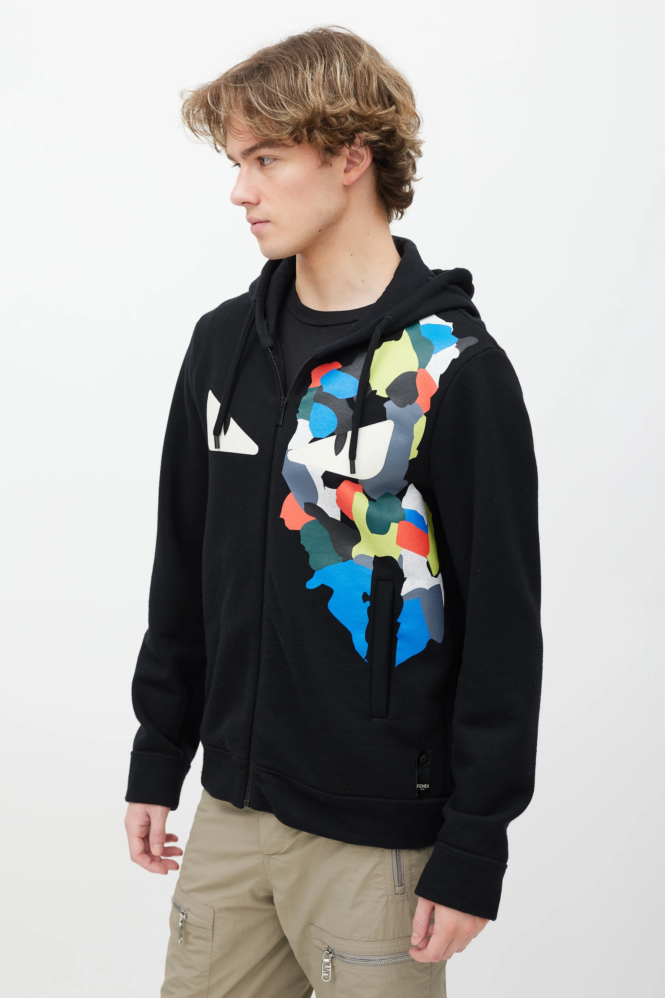 Black Zip Up Monster Hoodie
