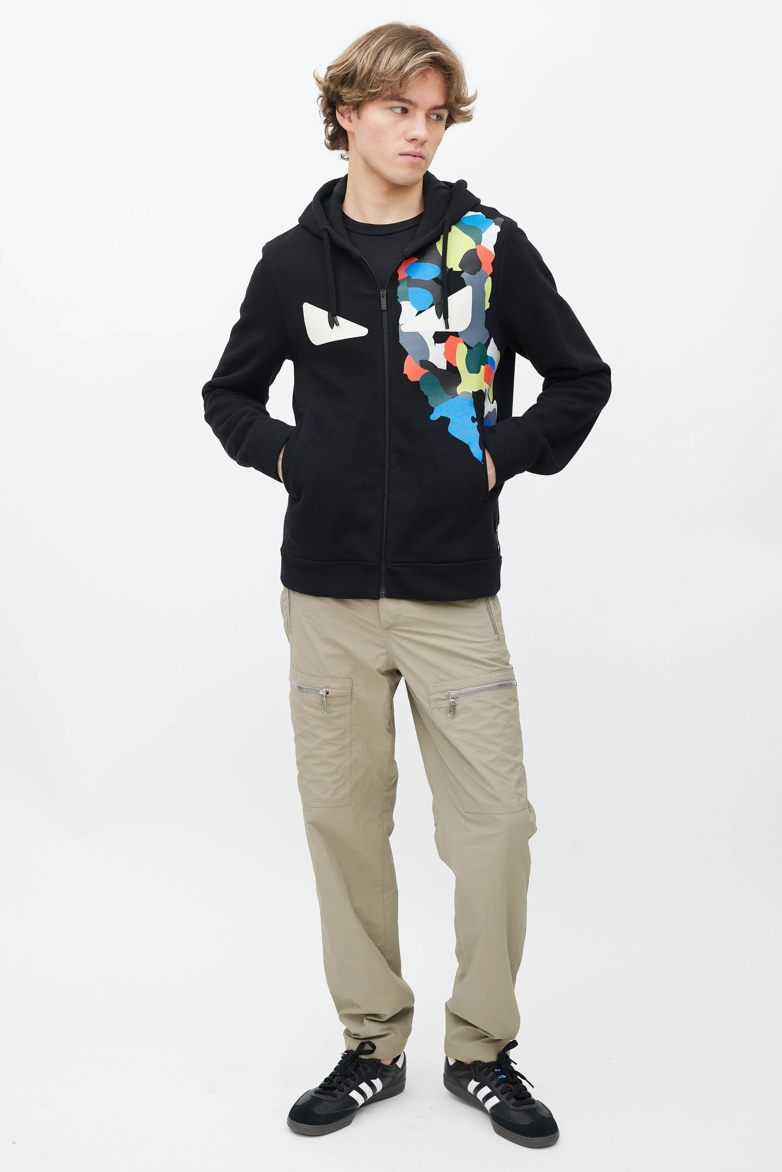 Black Zip Up Monster Hoodie