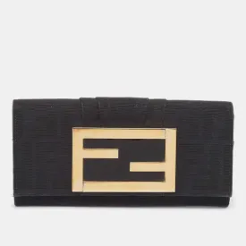 Black Zucca Canvas and Patent Leather Mia Continental Wallet