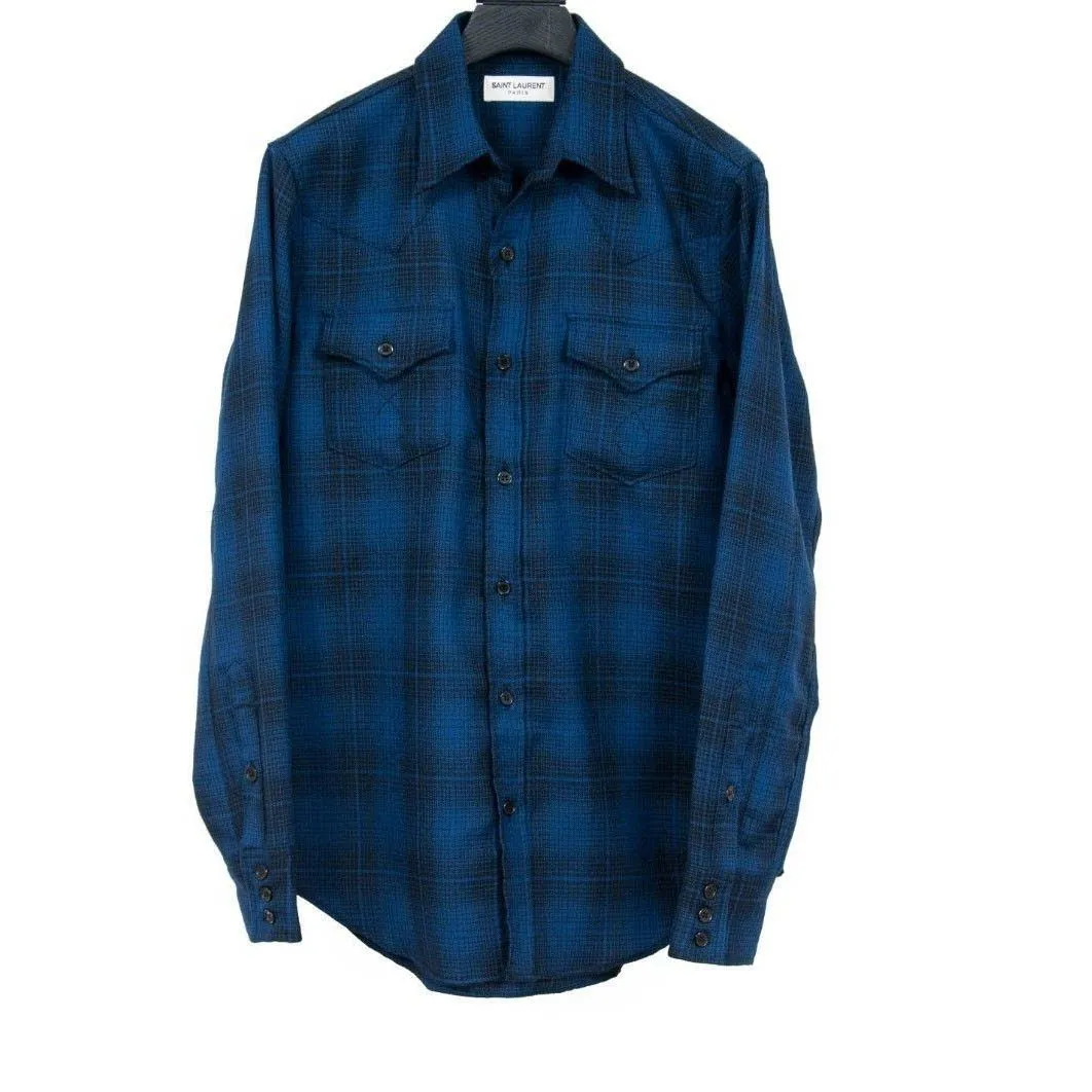 Blue & Black Wool Flannel