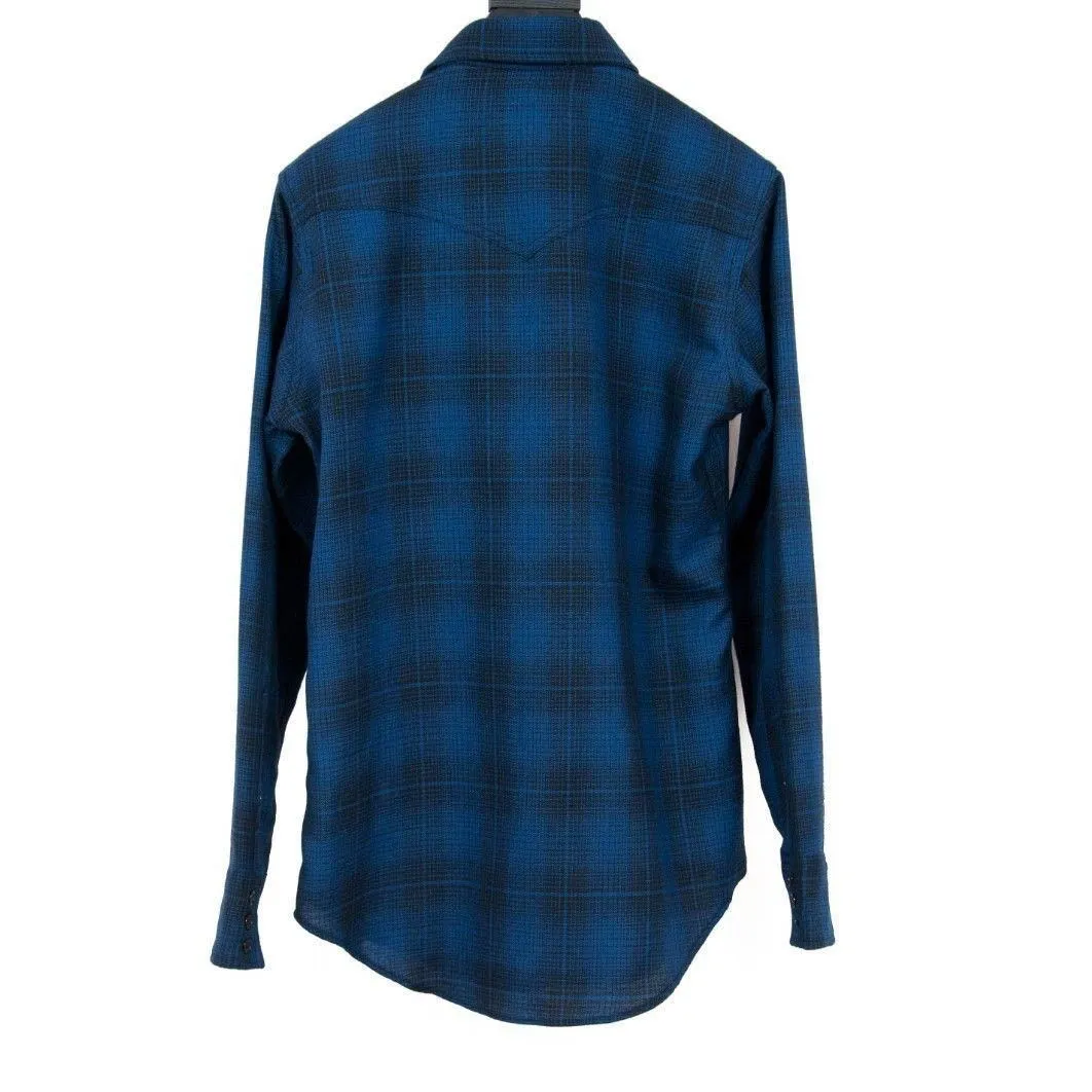 Blue & Black Wool Flannel