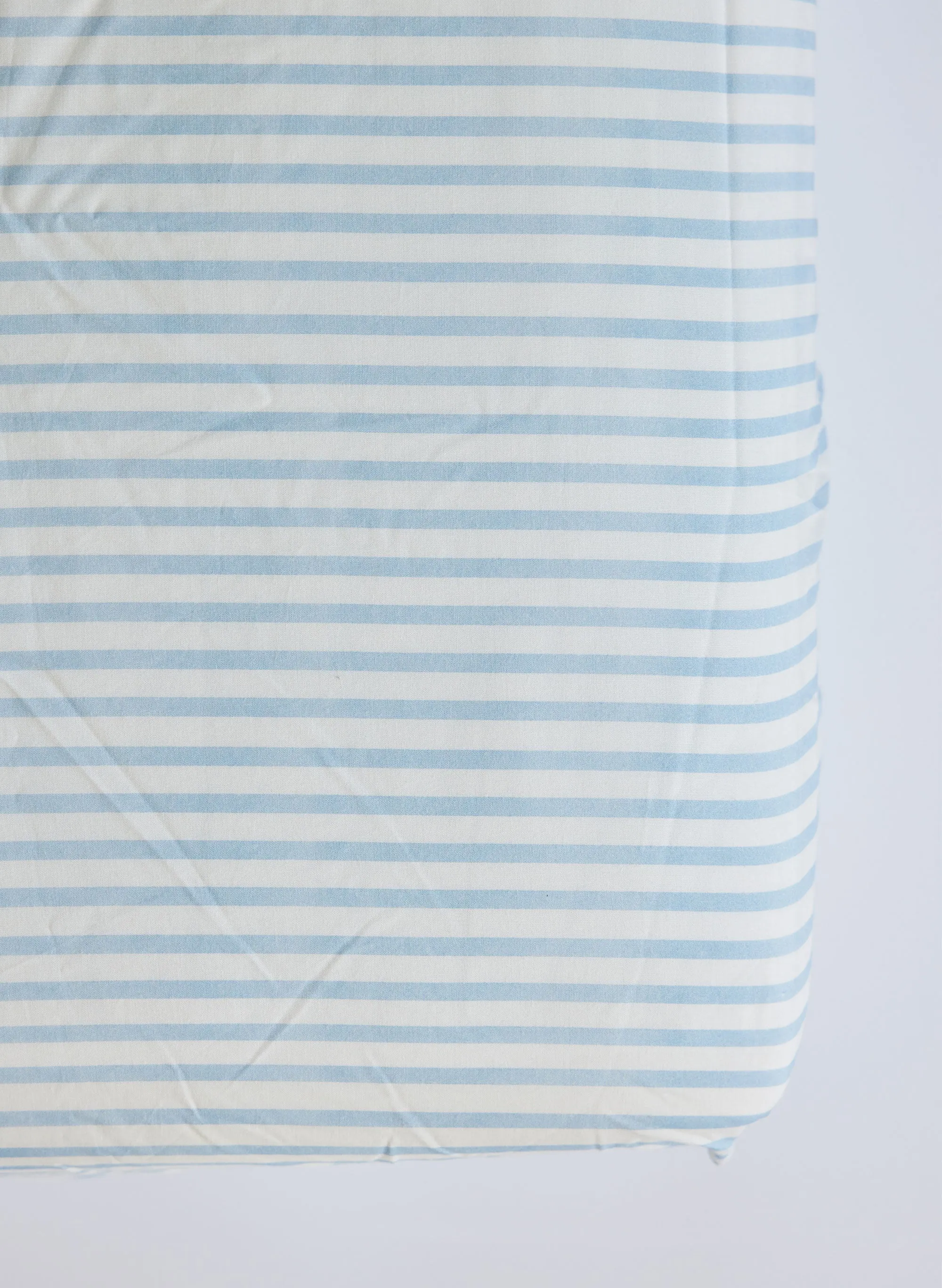 Blue & White Striped Crib Sheet
