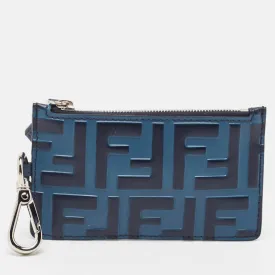 Blue Zucca Embossed Leather Coin Purse