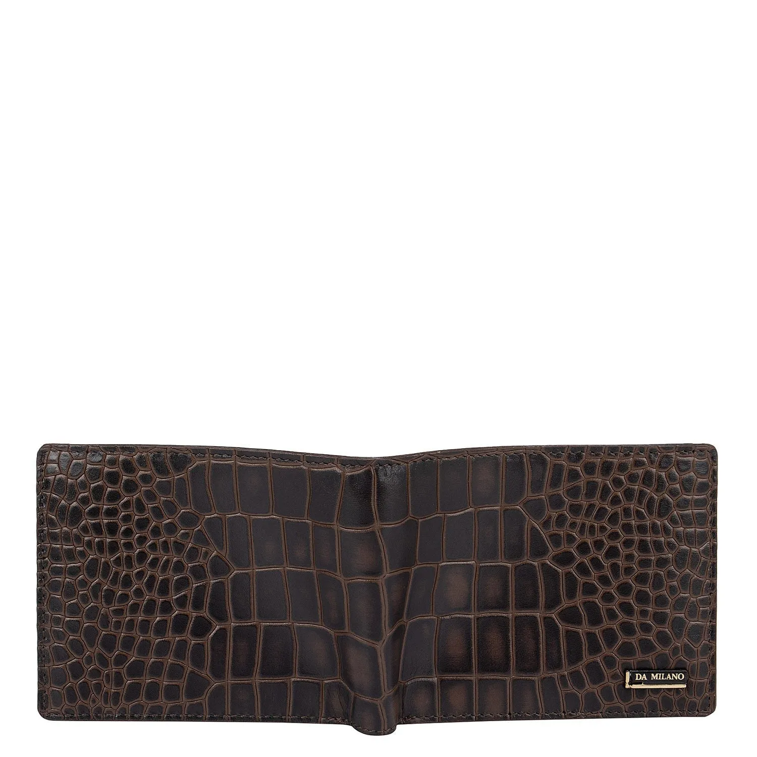 Brown Croco Effect Bifold Men's Wallet