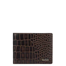 Brown Croco Effect Bifold Men's Wallet