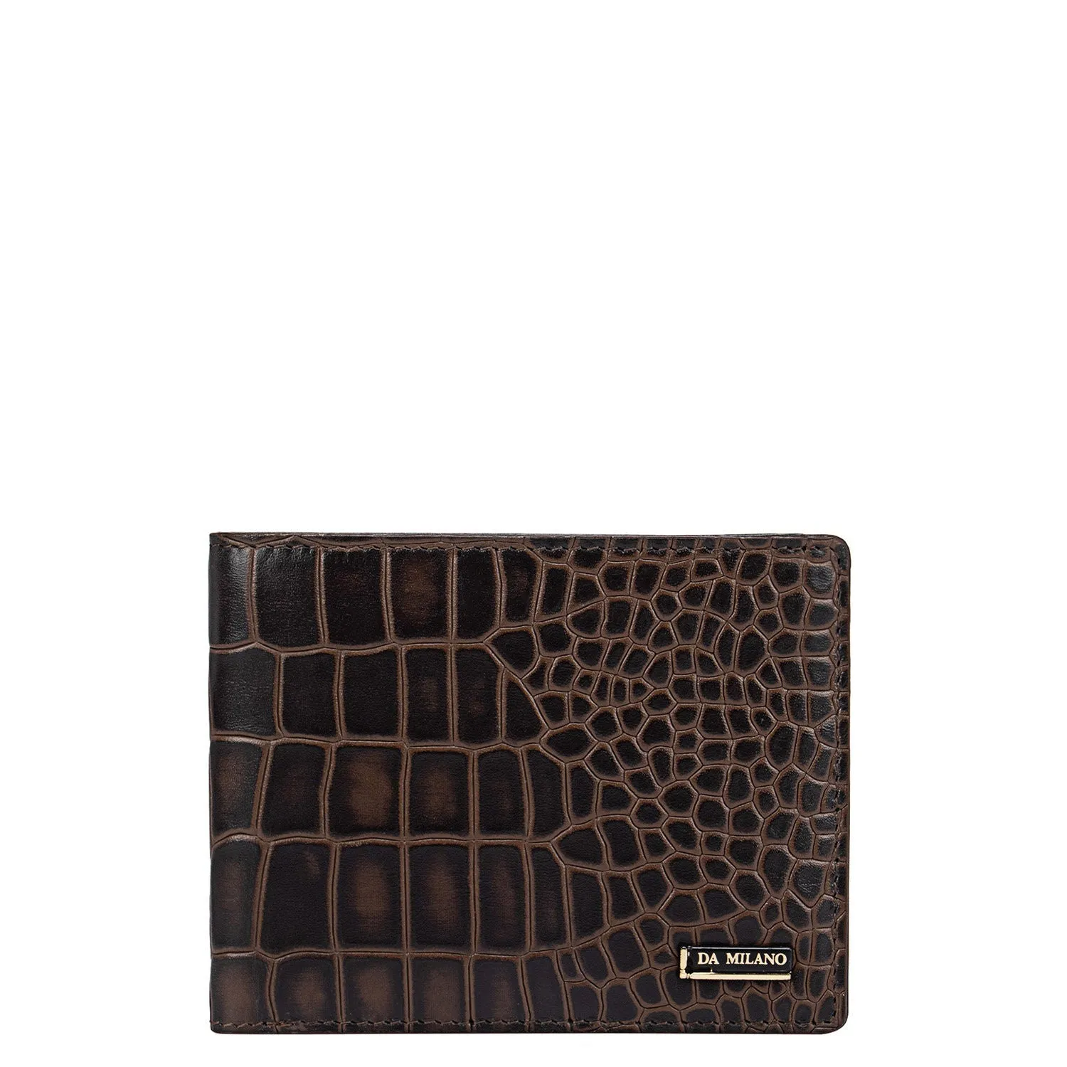 Brown Croco Effect Bifold Men's Wallet