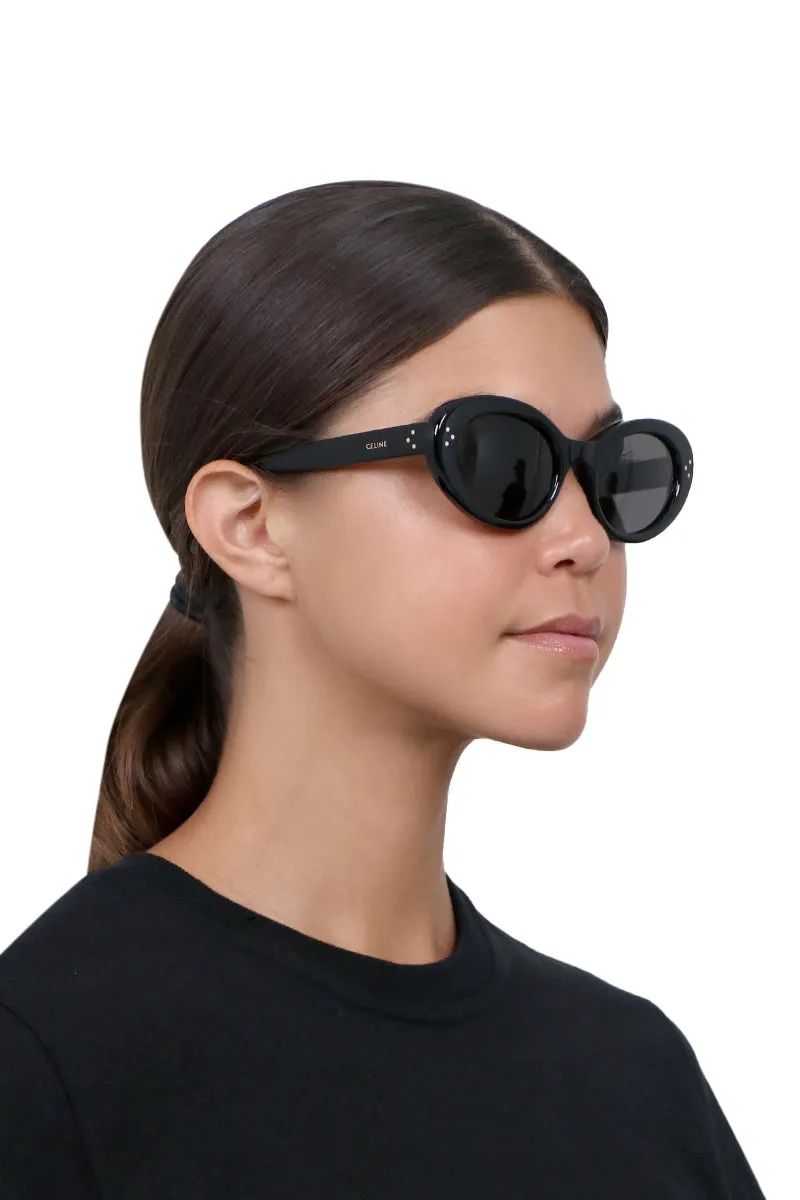 CAT EYE S193 SUNGLASSES | SHINY BLACK/SMOKE