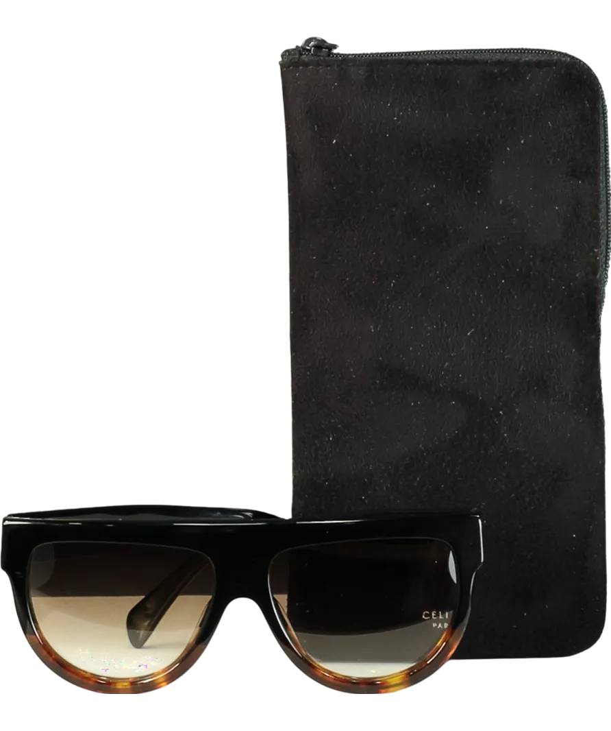 Celine Black Dark Havana Shadow Sunglasses One Size