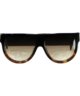 Celine Black Dark Havana Shadow Sunglasses One Size