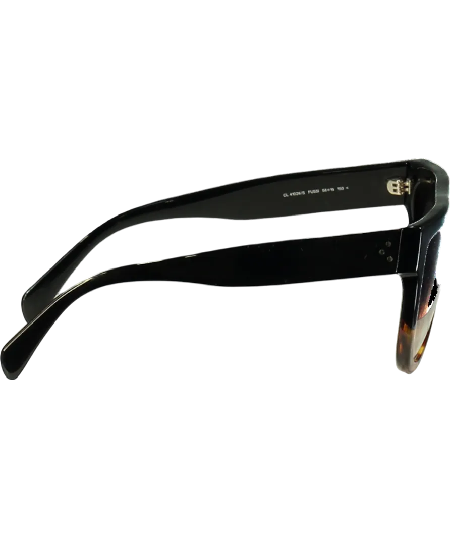Celine Black Dark Havana Shadow Sunglasses One Size