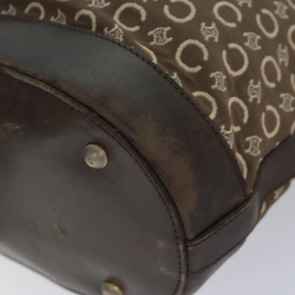 CELINE C Macadam Canvas Tote Bag Brown Auth 83929
