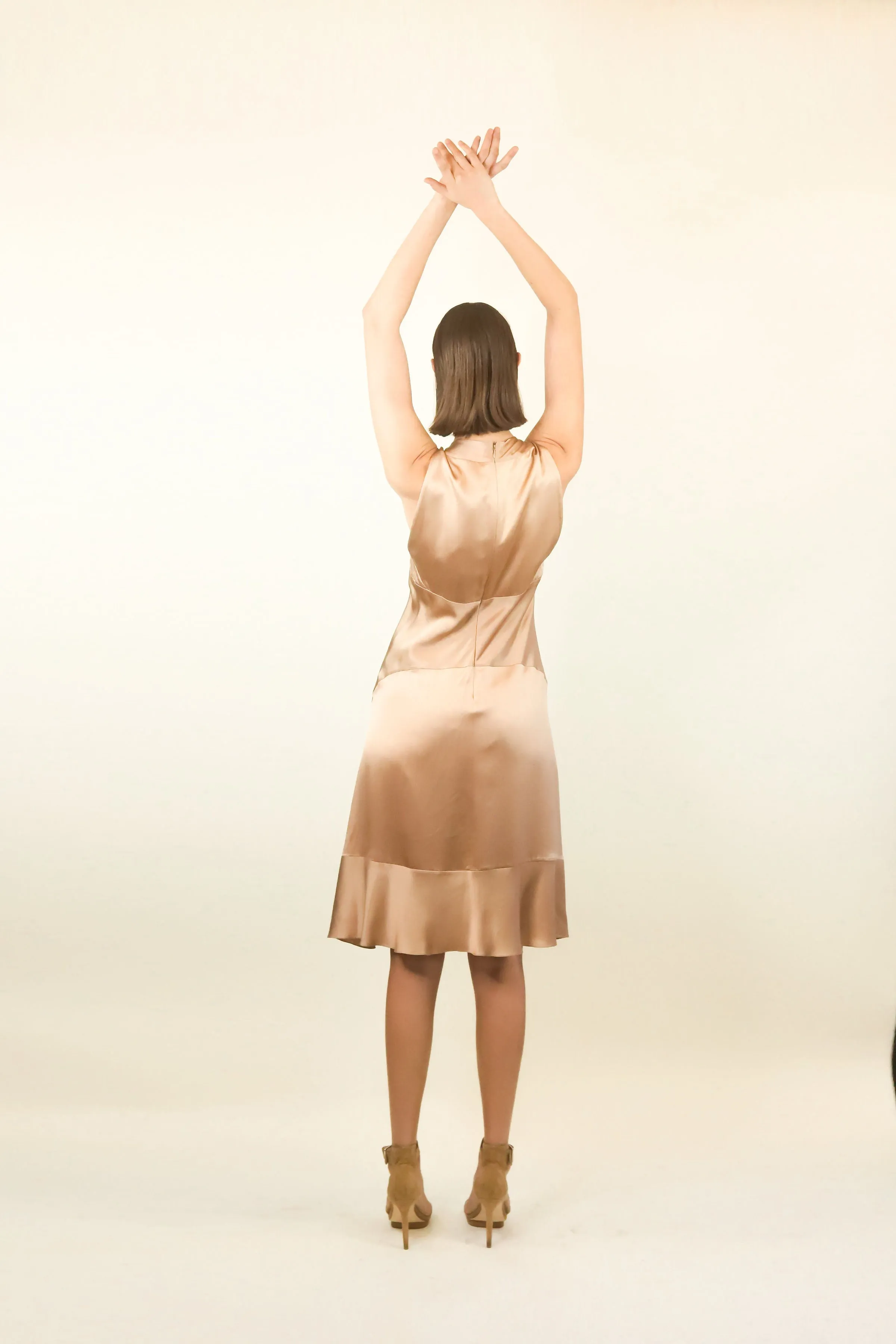 Celine Champagne Silk Dress