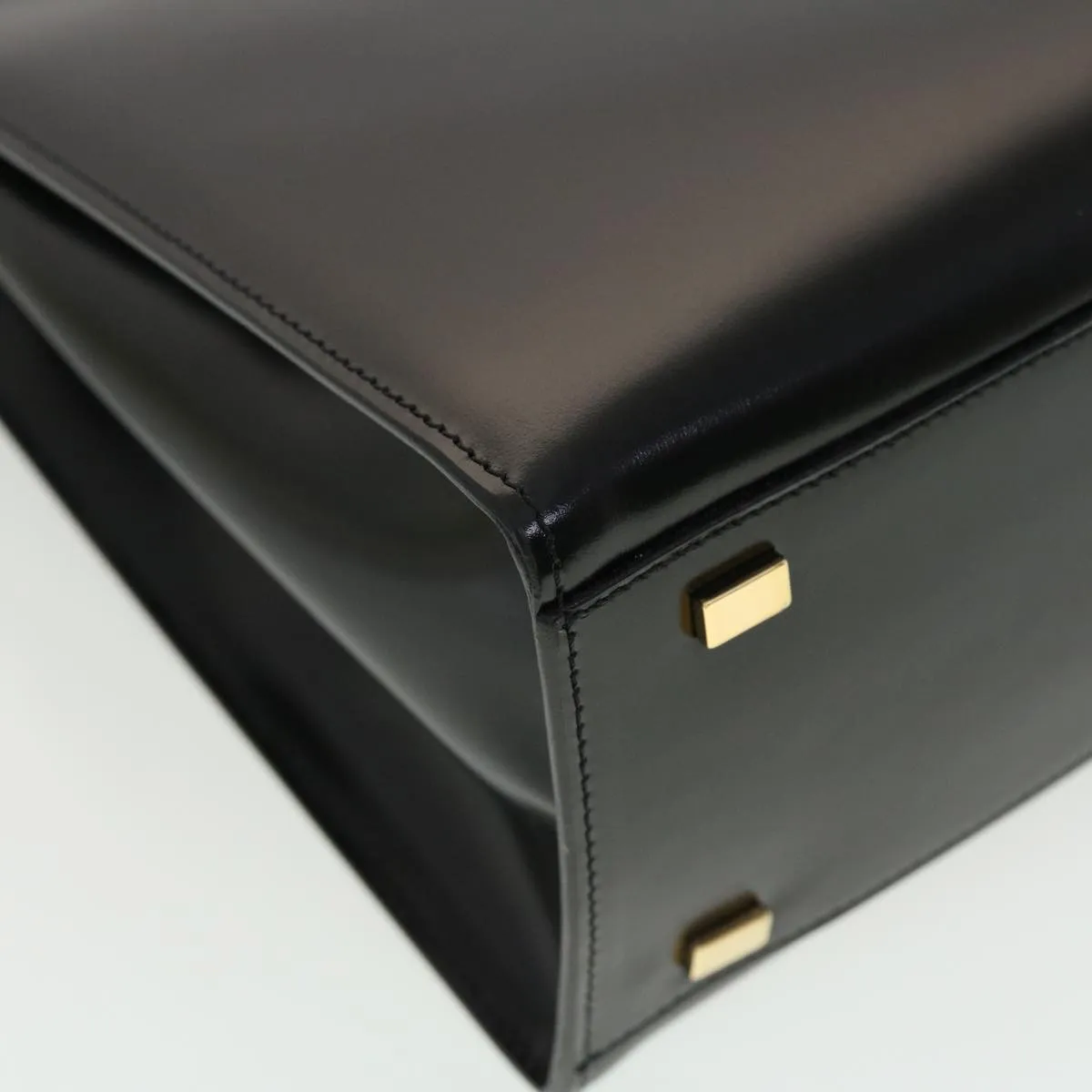 CELINE Hand Bag Leather 2way Black Auth 40458A
