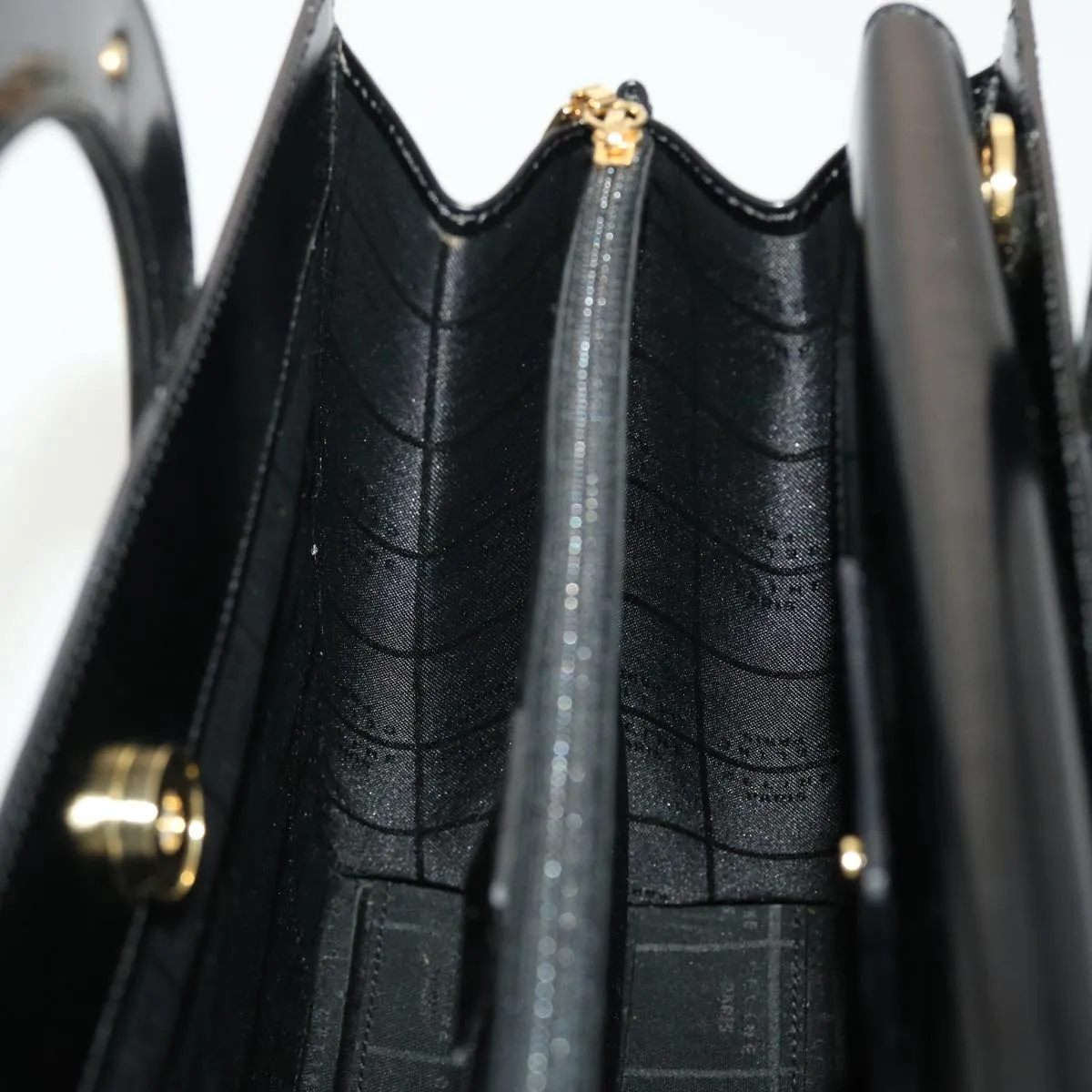CELINE Hand Bag Leather 2way Black Auth 40458A