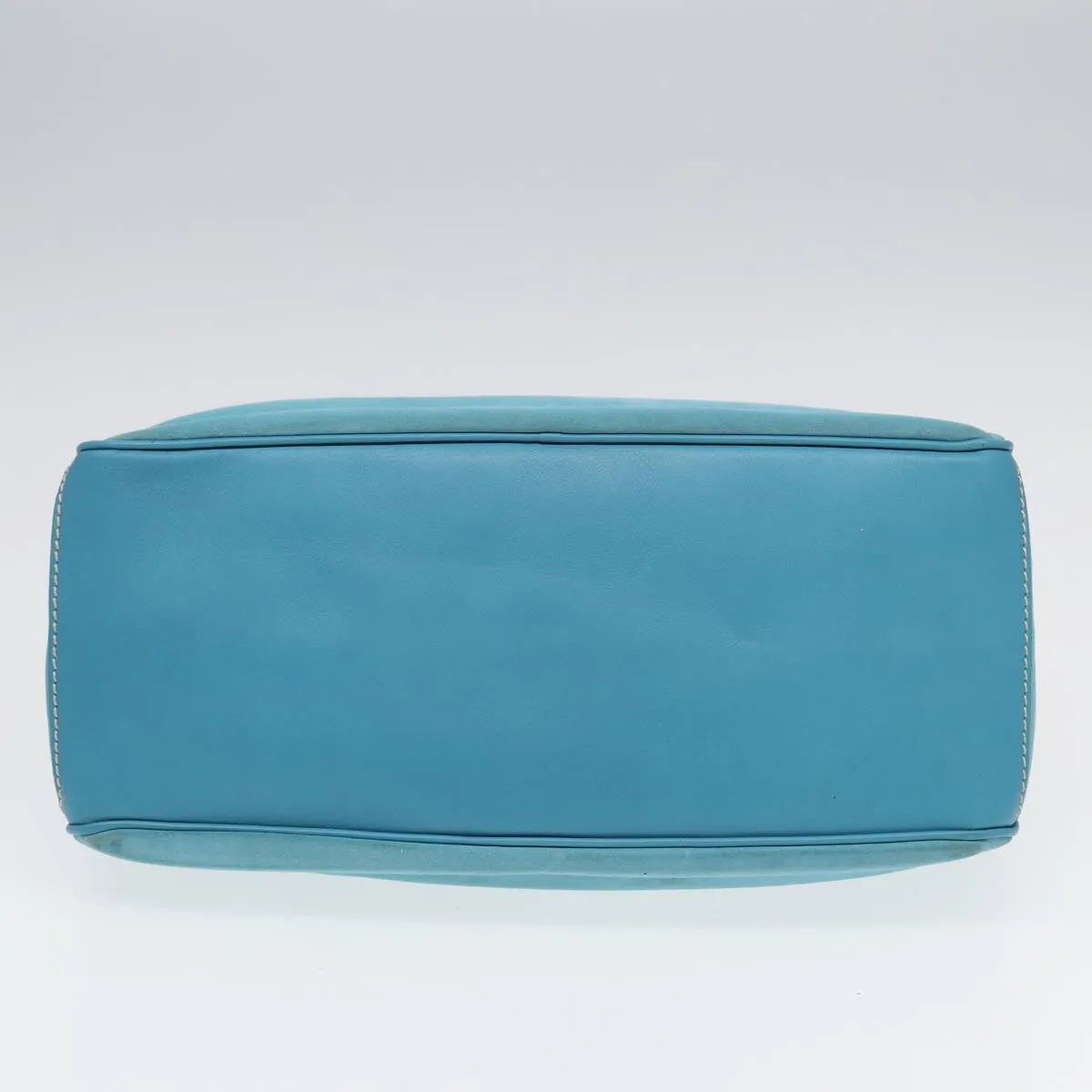 CELINE Hand Bag Suede Blue Auth 84759