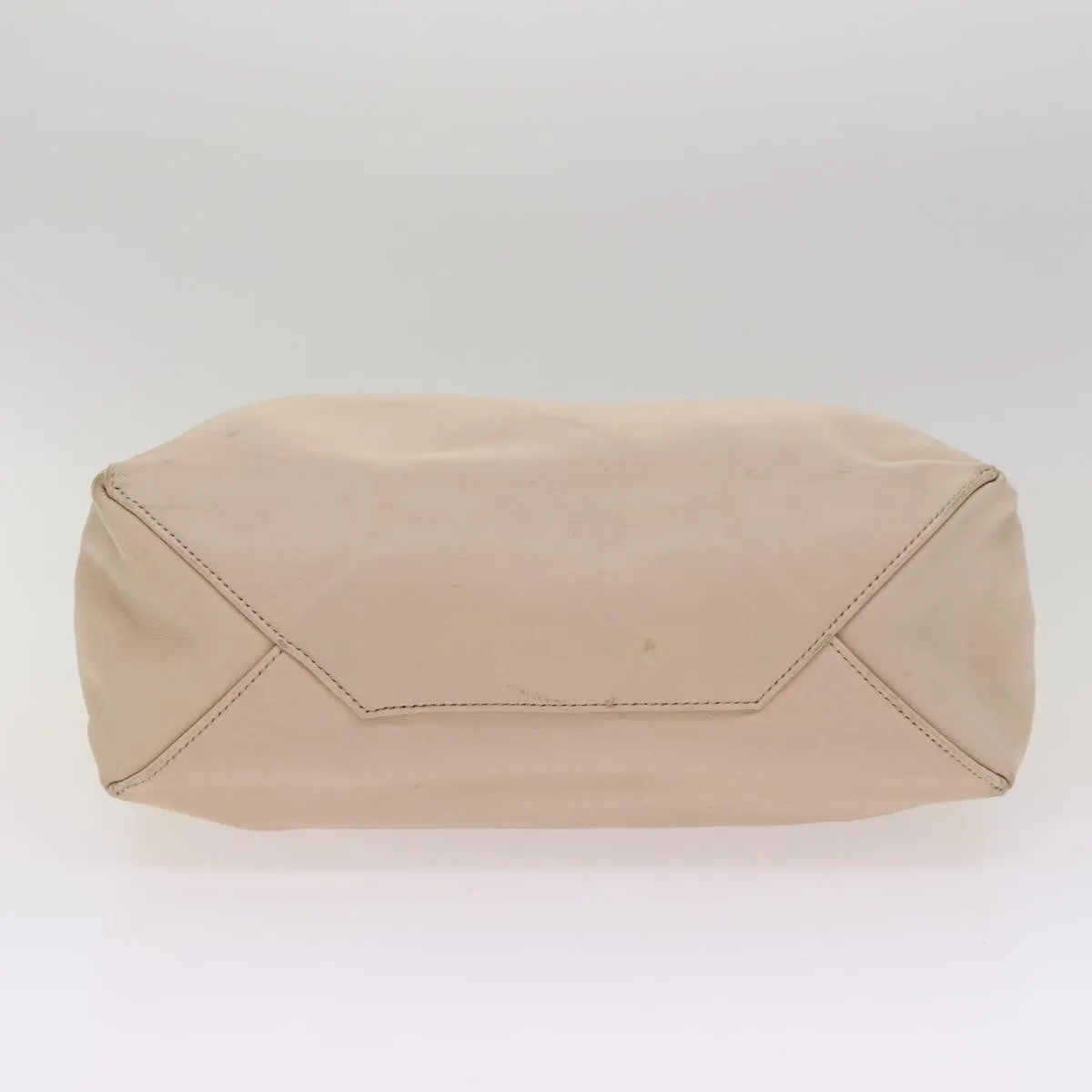 CELINE Horizontalkava Tote Bag Leather Yellow Beige Auth bs17275