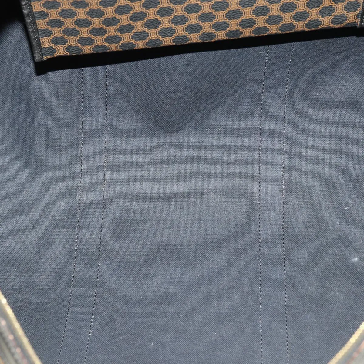 CELINE Macadam Canvas Boston Bag PVC Black Auth 75327