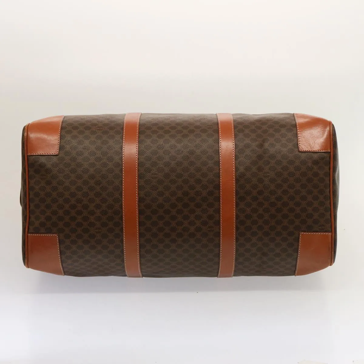 CELINE Macadam Canvas Boston Bag PVC Brown Auth 75629