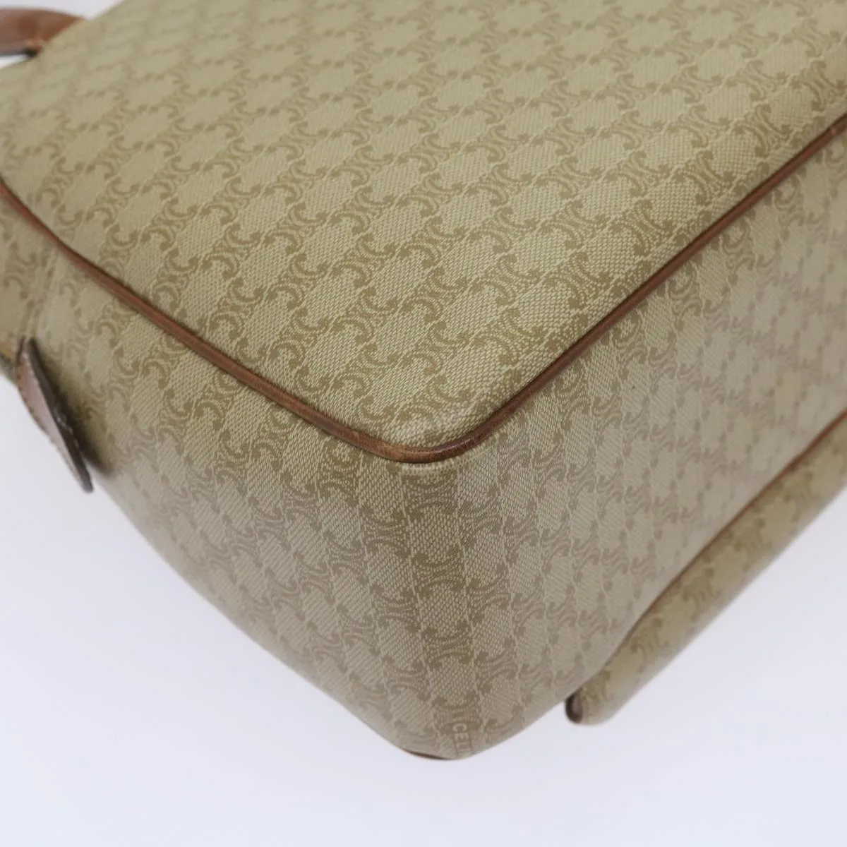 CELINE Macadam Canvas Hand Bag Beige Auth 67396