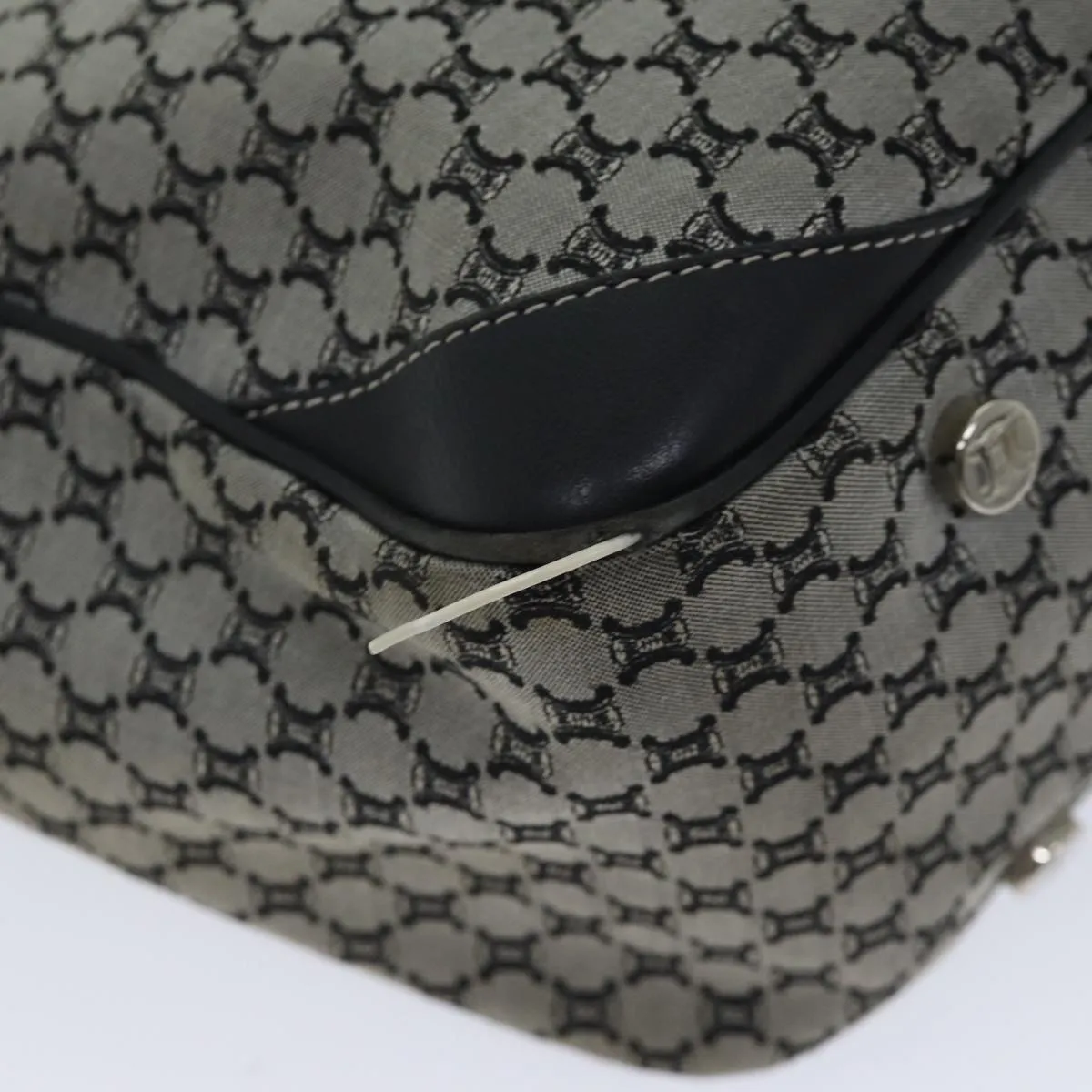 CELINE Macadam Canvas Hand Bag Gray Auth 71545