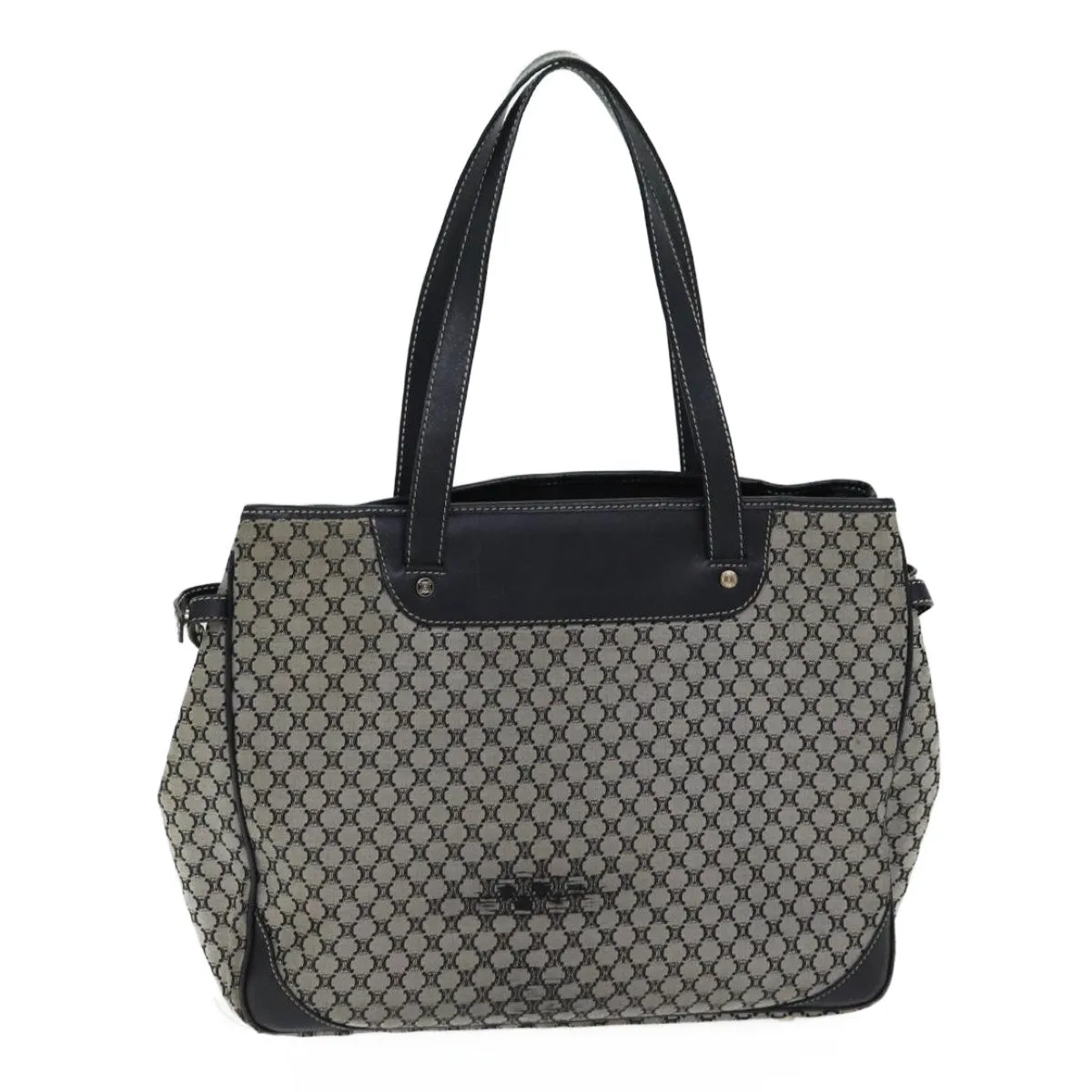 CELINE Macadam Canvas Hand Bag Gray Auth 71545