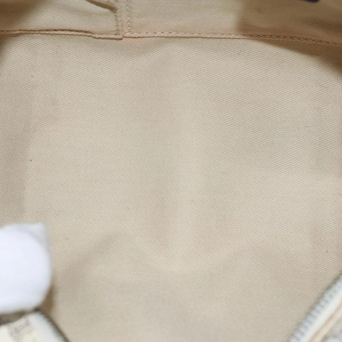 CELINE Macadam Canvas Hand Bag PVC Leather White Auth 80229