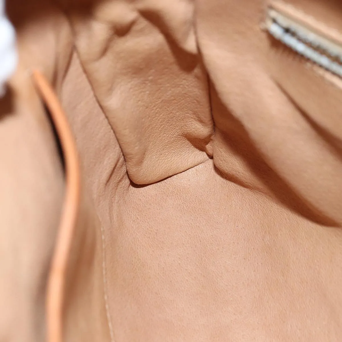 CELINE Macadam Canvas Shoulder Bag Beige Auth bs14235