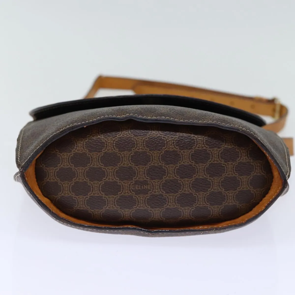 CELINE Macadam Canvas Shoulder Bag PVC Brown Auth 73030