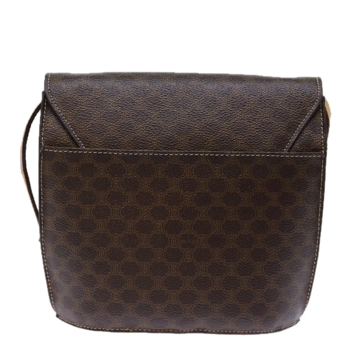 CELINE Macadam Canvas Shoulder Bag PVC Brown Auth 73030