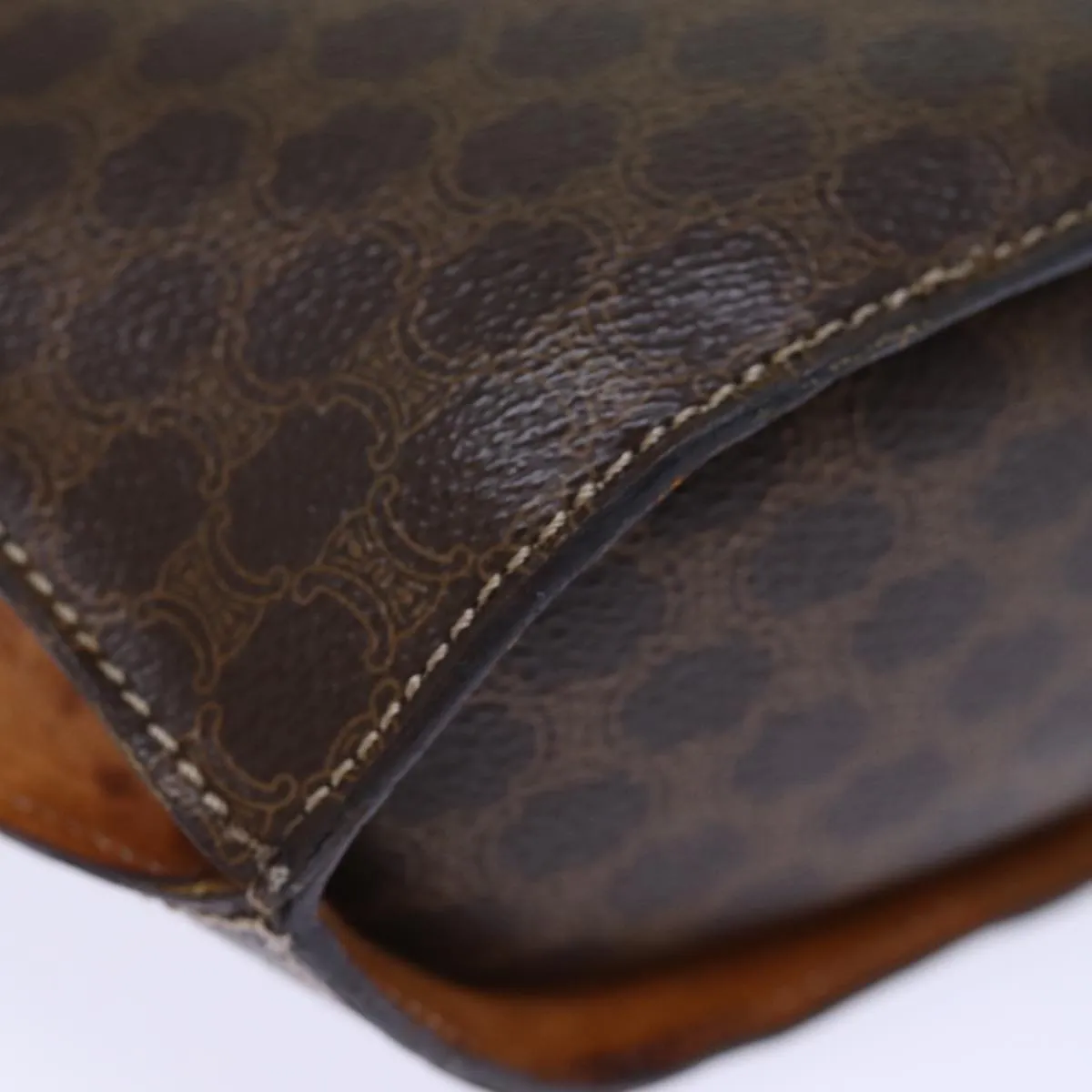 CELINE Macadam Canvas Shoulder Bag PVC Brown Auth 73030