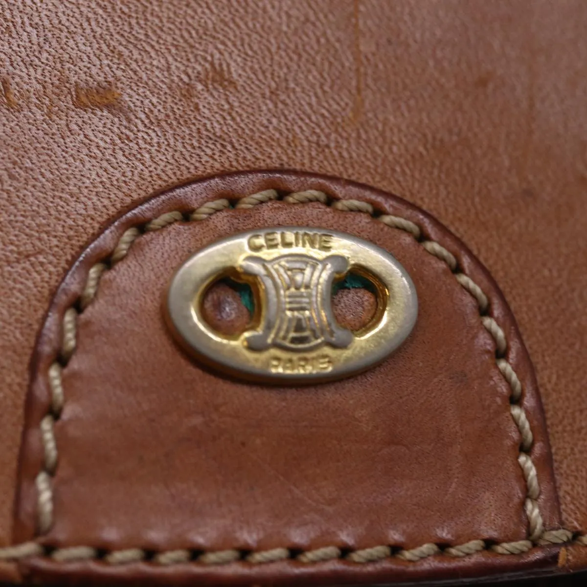 CELINE Macadam Canvas Shoulder Bag PVC Brown Auth bs14797