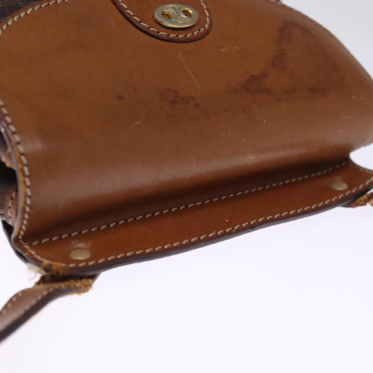 CELINE Macadam Canvas Shoulder Bag PVC Brown Auth bs14797